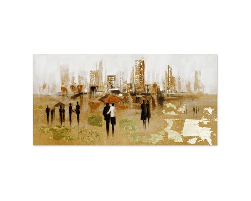 Πίνακας "Μέρα Στην Πόλη" Καμβάς 60x120x3cm