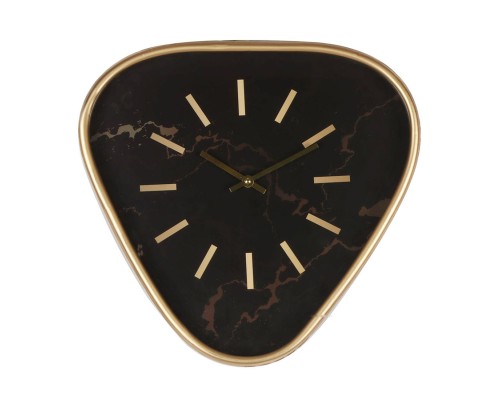 Ρολόι Τοίχου Μαύρο/Χρυσό Μέταλλο/MDF 40x38x6cm