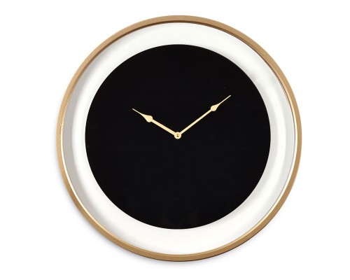 Ρολόι Τοίχου Μαύρο/Χρυσό Μέταλλο 60x60x5cm