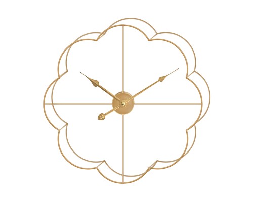 Ρολόι Τοίχου Χρυσό Μέταλλο 60x60x5cm