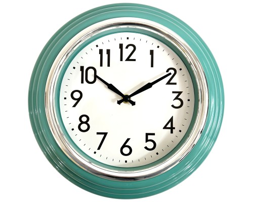 Ρολόι Τοίχου Πράσινο Πλαστικό Φ30x6cm