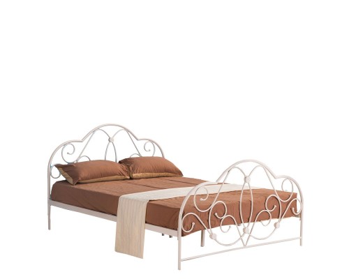 Κρεβάτι ARIEL Μεταλλικό Semy Glossy White 210x155x110cm (Στρώμα 150x200cm)