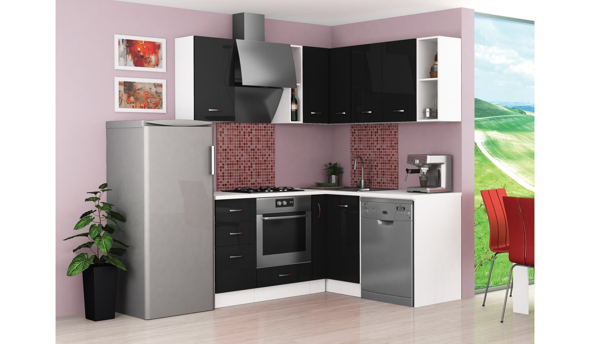 Κουζίνα Alice10 Μαύρο 175X60X90 Diommi 33-310 | Mycollection.gr