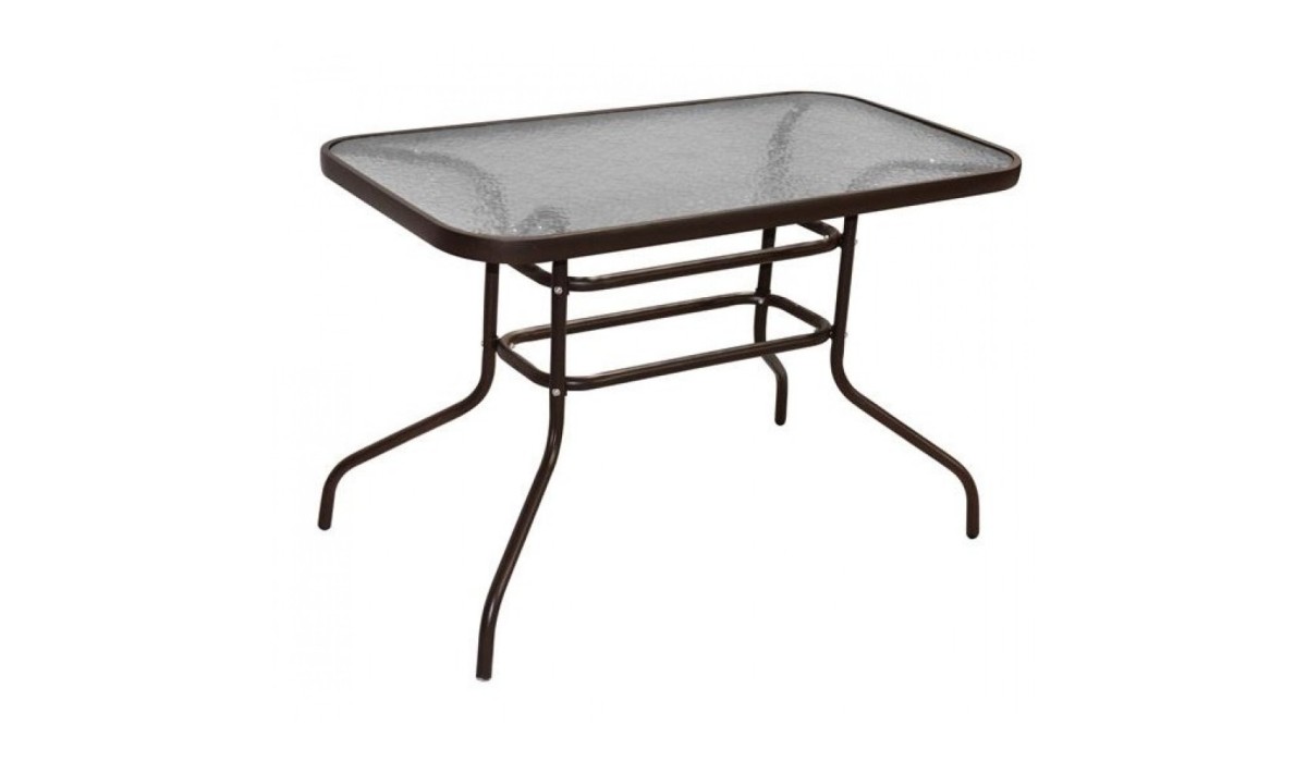 Τραπέζι "CARLOS" μεταλλικό σε καφε χρώμα 140x80x70 | Mycollection.gr