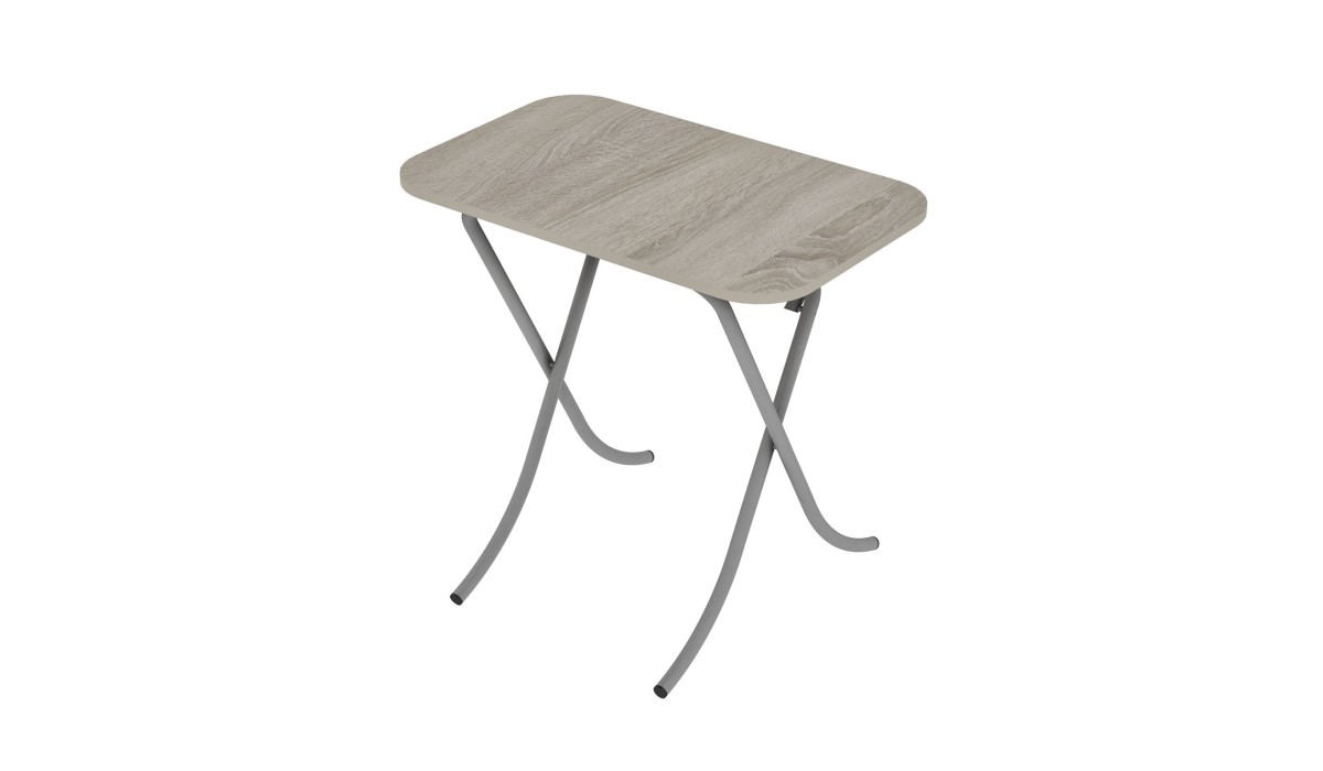 Tραπέζι "MOUNTAIN TOP" ορθογώνιο πτυσσόμενο από mdf/μέταλλο σε χρώμα σονόμα 50x80x75 | Mycollection.gr