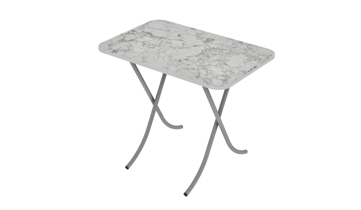 Tραπέζι "MOUNTAIN TOP" πτυσσόμενο από mdf/μέταλλο σε χρώμα λευκό μαρμάρου 60x90x75 | Mycollection.gr