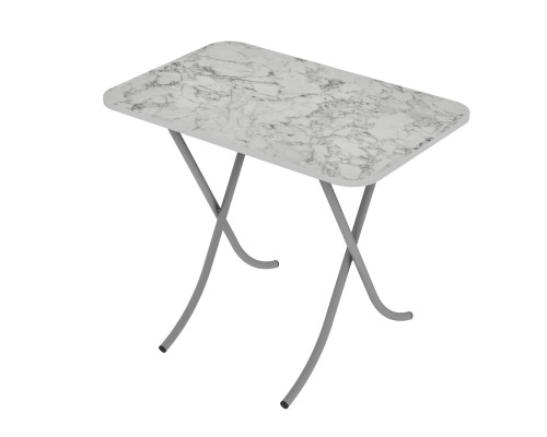 Tραπέζι "MOUNTAIN TOP" πτυσσόμενο από mdf/μέταλλο σε χρώμα λευκό μαρμάρου 60x90x75