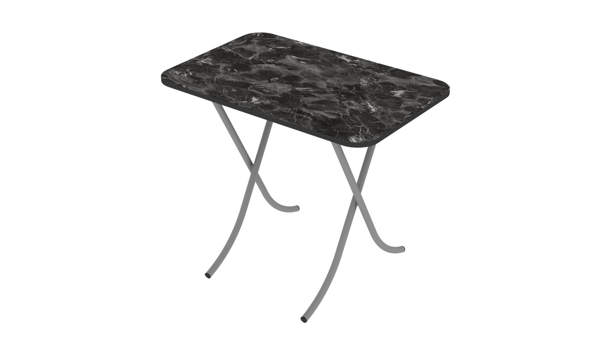 Tραπέζι "MOUNTAIN TOP" πτυσσόμενο από mdf/μέταλλο σε χρώμα μαύρο μαρμάρου 60x90x75 | Mycollection.gr