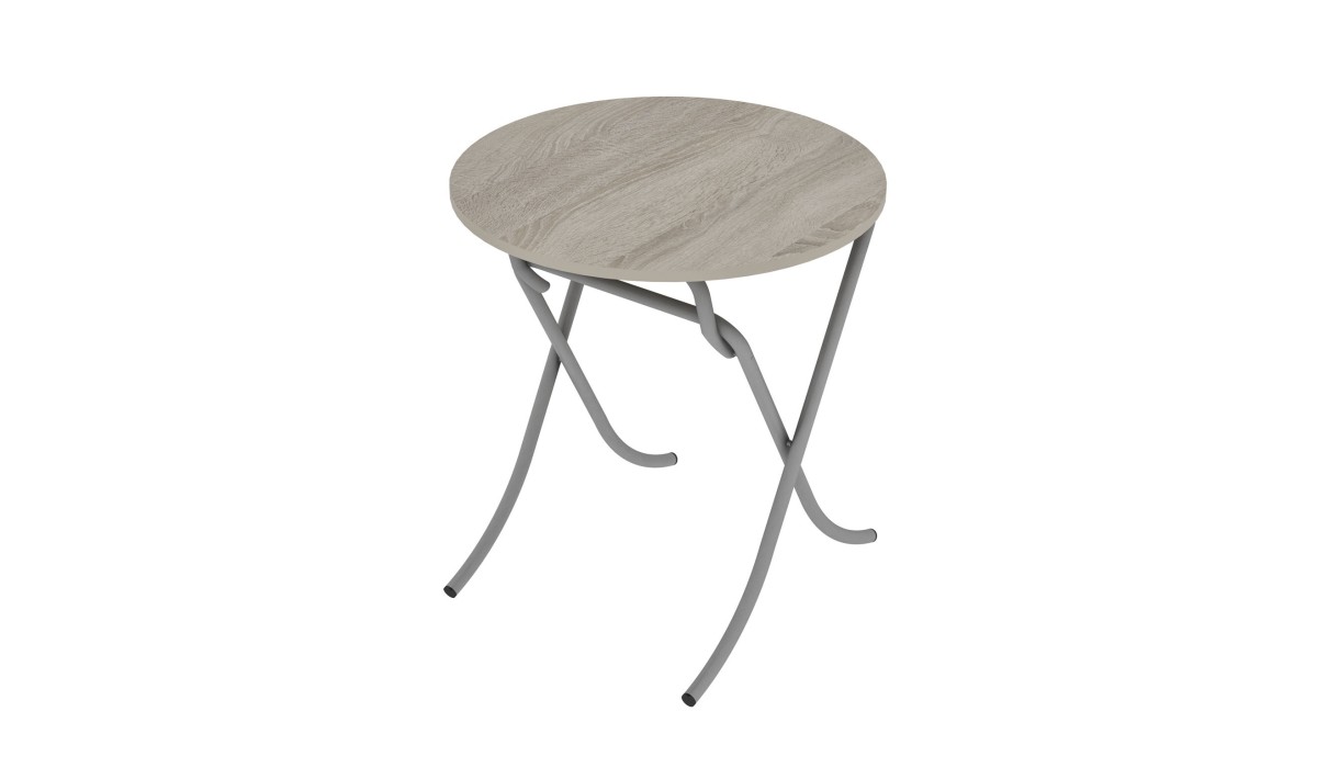 Τραπέζι στρόγγυλο "MOUNTAIN TOP" από mdf/μέταλλο σε χρώμα σονόμα Φ70x75 | Mycollection.gr