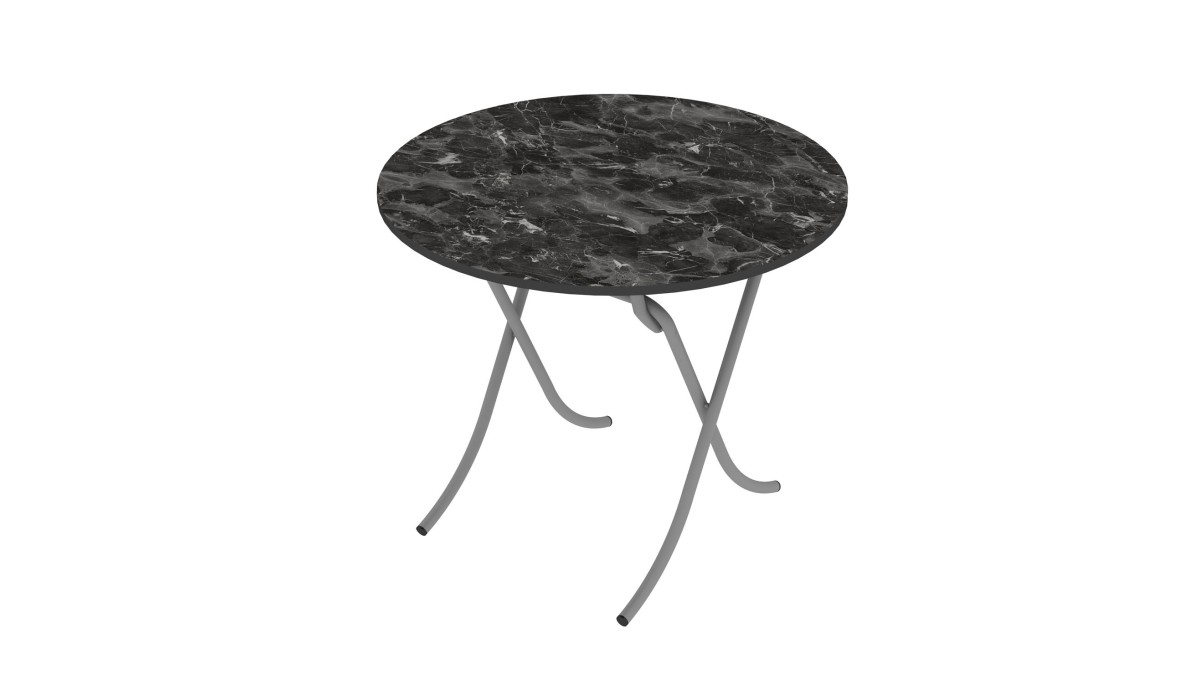 Τραπέζι στρόγγυλο "MOUNTAIN TOP" από mdf/μέταλλο σε χρώμα μαύρο μαρμάρου Φ90x75 | Mycollection.gr