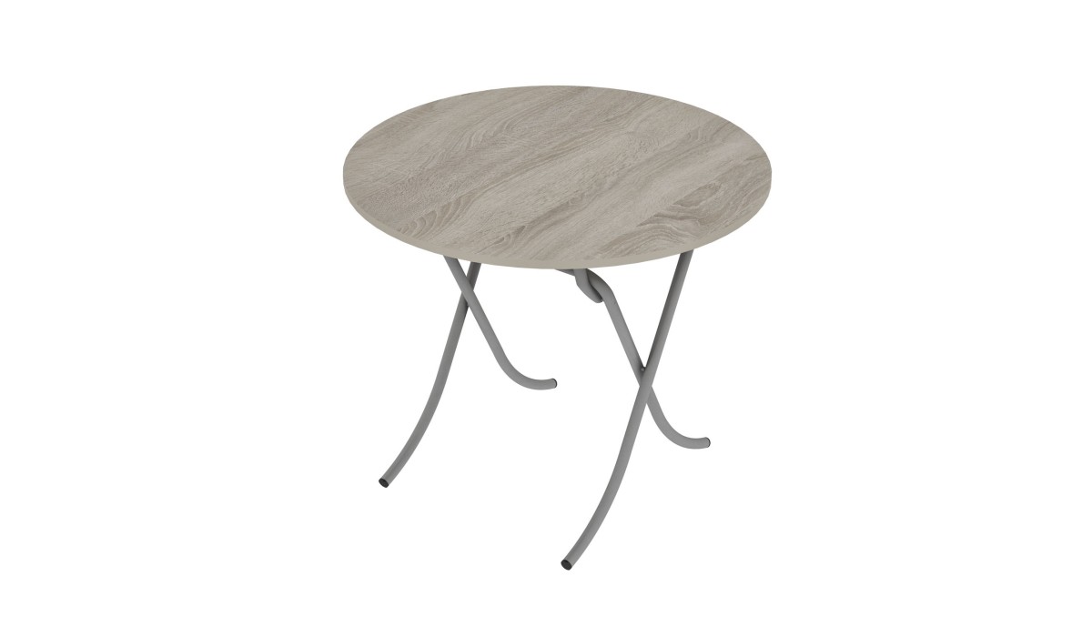 Τραπέζι στρόγγυλο "MOUNTAIN TOP" από mdf/μέταλλο σε χρώμα σονόμα Φ90x75 | Mycollection.gr