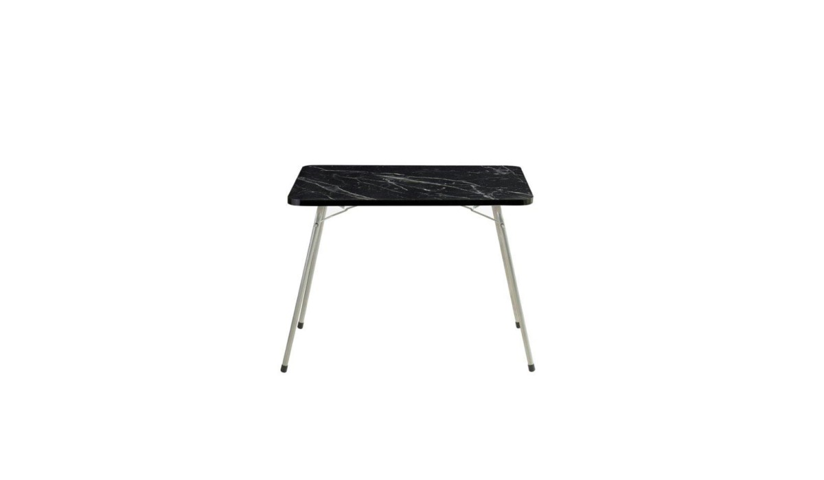Τραπέζι camping πτυσσόμενο από μέταλλο σε ασημί/μαύρο με εφέ γρανίτη χρώμα 60x80x62 | Mycollection.gr