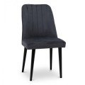 Καρέκλα "DIVINIA" από ξύλο/ύφασμα βελούδο σε χρώμα μαύρο 50x49x90 | Mycollection.gr