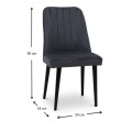 Καρέκλα "DIVINIA" από ξύλο/ύφασμα βελούδο σε χρώμα μαύρο 50x49x90 | Mycollection.gr