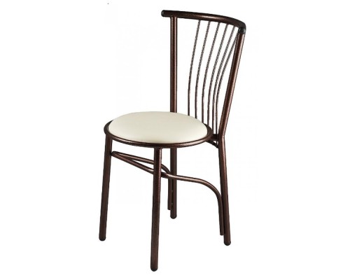 Καρέκλα βεντάλια μεταλλική με τεχνόδερμα σε χρώμα λευκό