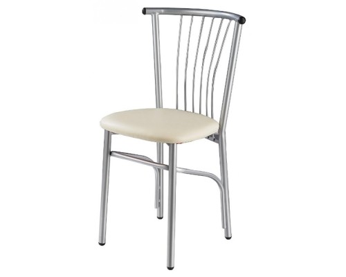 Καρέκλα βεντάλια με πάτο δερματίνης λευκή