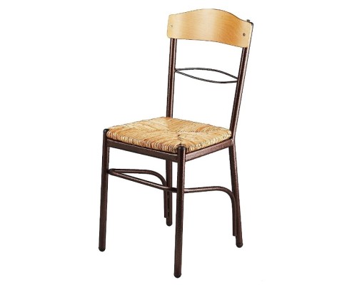 Καρέκλα με φυσική ψάθα σε χρώμα καφέ