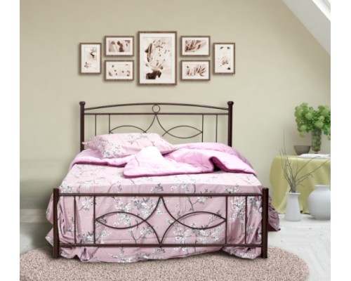 Κρεβάτι "ΡΟΜΒΟΣ" μονό μεταλλικό σε χρώμα σκουριά 90x190