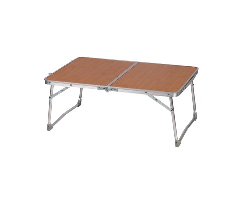 Τραπέζι πτυσσόμενο από μέταλλο σε ασημί/καφέ χρώμα 60x40x15