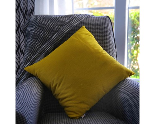 Μαξιλάρι καναπέ Bono βαμβακερό με φερμουάρ χρώμα κίτρινο 50x50εκ.