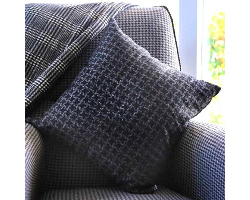 Μαξιλάρι καναπέ Bono βαμβακερό με φερμουάρ χρώμα μαύρο 50x50εκ.