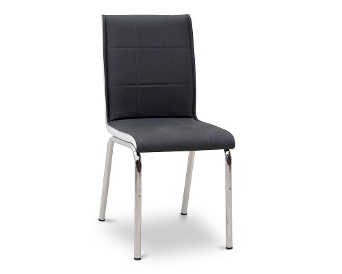 Καρέκλα τραπεζαρίας Pitt Pu/μέταλλο χρώμα γκρι/λευκό 39x51x88εκ.
