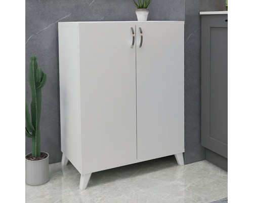 Ντουλάπι κουζίνας/μπάνιου - Παπουτσοθήκη μελαμίνης Lilly χρώμα λευκό 72x32,5x88εκ.