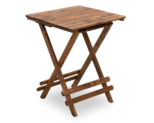 Τραπέζι πτυσσόμενο Queen από ξύλο οξιάς σε χρώμα καρυδί εμποτισμού 60x60x75εκ.