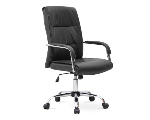Καρέκλα γραφείου διευθυντική Matteo από τεχνόδερμα χρώμα μαύρο 60x66x105/115εκ.