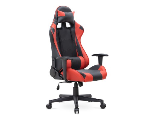 Καρέκλα γραφείου Gaming Alonso από τεχνόδερμα χρώμα κόκκινο - μαύρο 67x70x125/135 εκ.