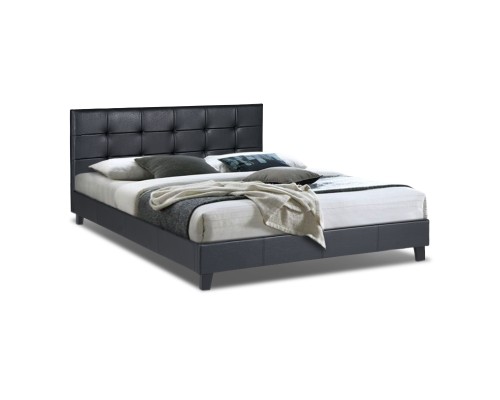 Κρεβάτι Sissy από τεχνόδερμα χρώμα μαύρο 160x200εκ.