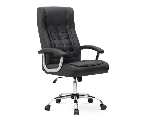 Καρέκλα γραφείου διευθυντική Vision από τεχνόδερμα χρώμα μαύρο 63x70x112/120εκ.