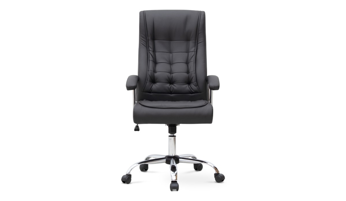 Καρέκλα γραφείου διευθυντική Vision από τεχνόδερμα χρώμα μαύρο 63x70x112/120εκ. | Mycollection.gr