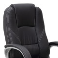 Καρέκλα γραφείου διευθυντική Robie από τεχνόδερμα χρώμα μαύρο 64x62x108/118εκ. | Mycollection.gr