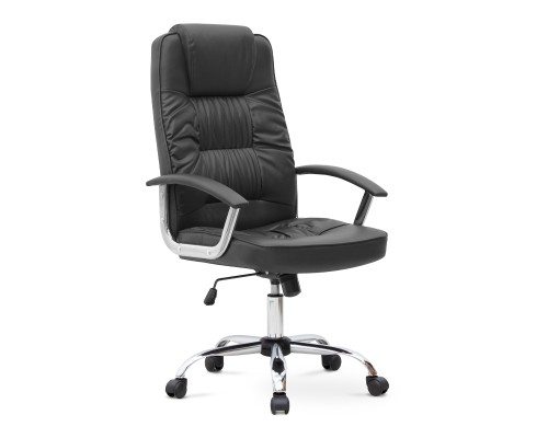 Καρέκλα γραφείου διευθυντική Arial από τεχνόδερμα χρώμα μαύρο 62x63x112/122εκ.