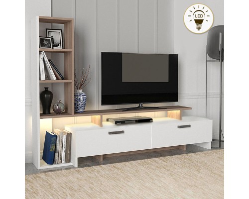 Σύνθεση τηλεόρασης Simal από μελαμίνη με LED χρώμα λευκό - cordoba 168,2x31,3x120εκ.