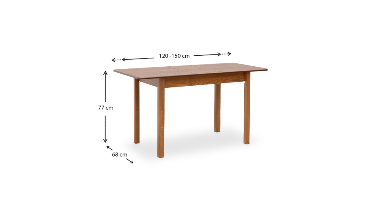 Σετ τραπεζαρίας Bergen-Francis 5 τμχ μασίφ ξύλο-MDF με επεκτεινόμενο τραπέζι 120/150x68x77εκ. | Mycollection.gr