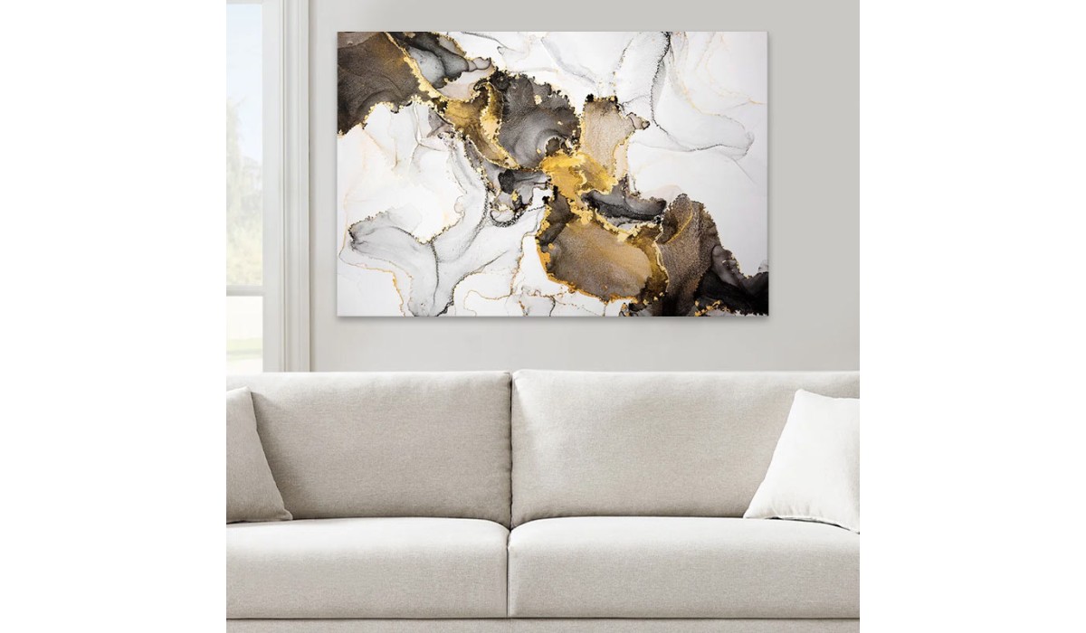 Πίνακας σε καμβά "Abstract Golden Dream" ψηφιακής εκτύπωσης 100x70x3εκ. | Mycollection.gr