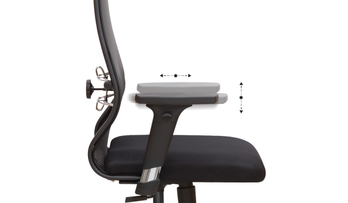 Καρέκλα γραφείου B1-111D εργονομική με διπλό ύφασμα Mesh χρώμα μαύρο 65x70x118/132εκ. | Mycollection.gr