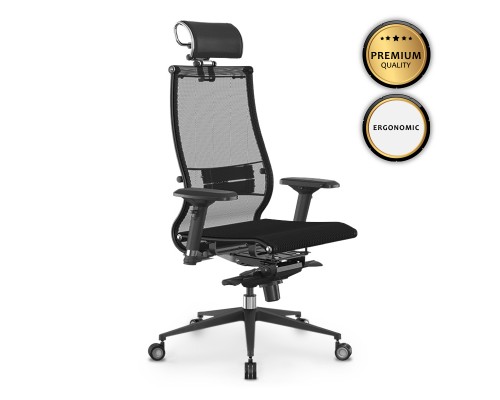 Καρέκλα γραφείου Samurai L2-9D εργονομική με ύφασμα TS Mesh χρώμα μαύρο 69x70x125/135εκ.