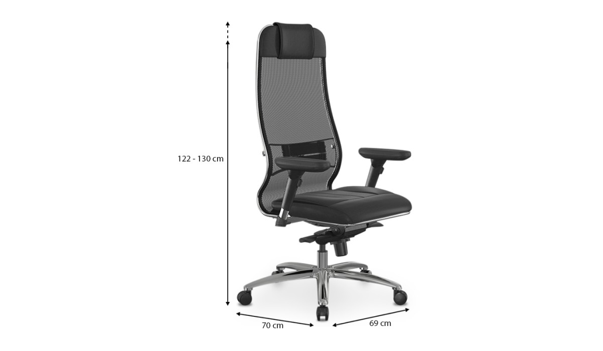 Καρέκλα γραφείου Samurai L1-2D εργονομική με ύφασμα TS Mesh και τεχνόδερμα χρώμα μαύρο 69x70x122/130εκ. | Mycollection.gr