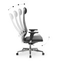 Καρέκλα γραφείου Synchrosit-10 εργονομική με διπλό ύφασμα Mesh και τεχνόδερμα χρώμα μαύρο 65x70x121/134εκ. | Mycollection.gr