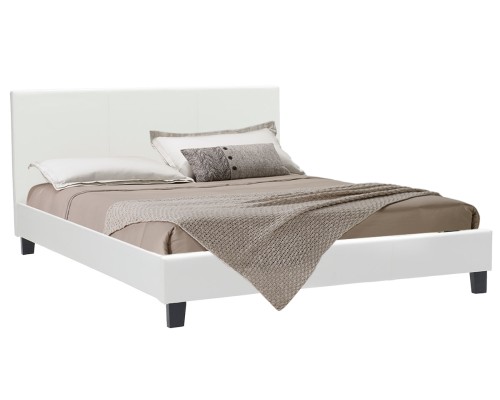 Κρεβάτι Nevil Διπλό 150X200 Pu Χρώμα Λευκό Ματ