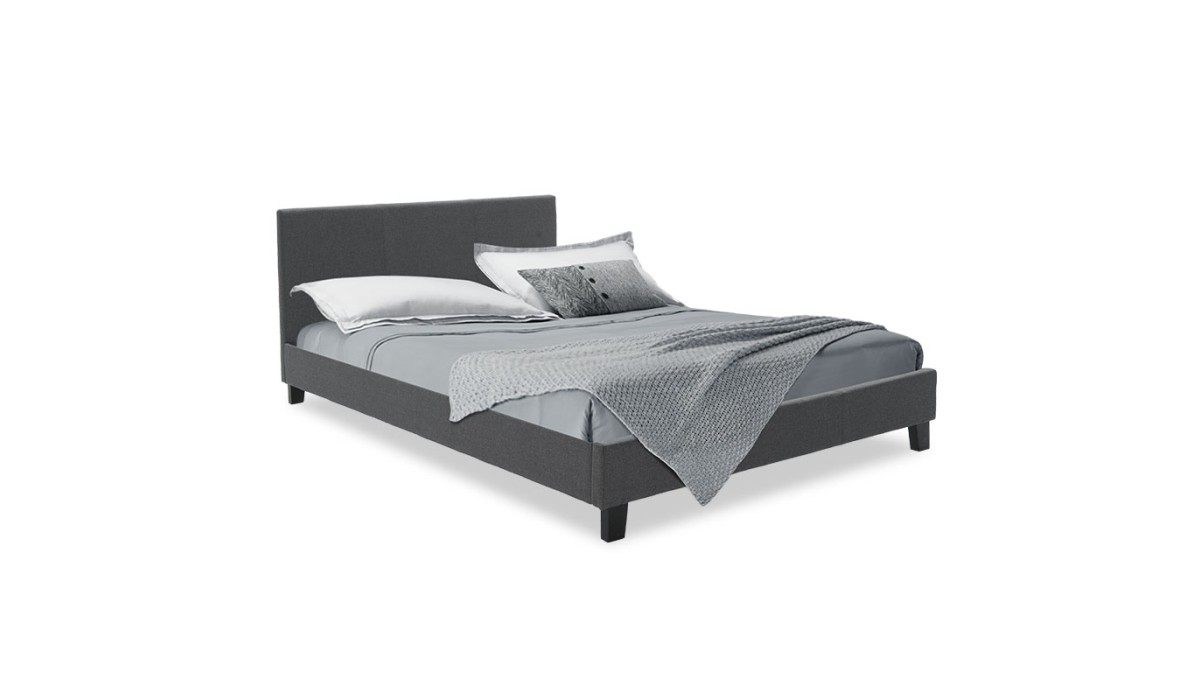 Κρεβάτι Nevil Διπλό 150X200 Με Ύφασμα Χρώμα Ανθρακί | Mycollection.gr