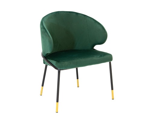 Καρέκλα Nalu Βελούδο Σκούρο Πράσινο-Μαύρο Χρυσό Πόδι