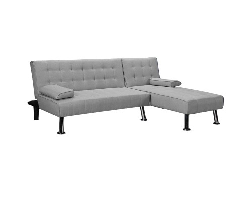Γωνιακός Καναπές-Κρεβάτι Αριστερή Γωνία Brisk Γκρι Ύφασμα 200X146X75Εκ