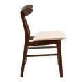 Καρέκλα Orlean Μπεζ Ύφασμα-Rubberwood Καρυδί Πόδι | Mycollection.gr