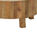 Τραπέζι Σαλονιού Με Αποθηκευτικό Χώρο Darian Μασίφ Ξύλο Mango Καρυδί Φ90X45Εκ | Mycollection.gr