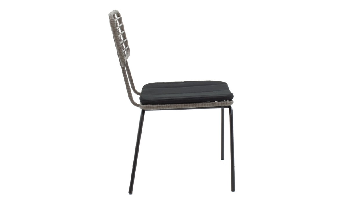 Καρέκλα Naoki Μέταλλο Μαύρο-Pe Γκρι | Mycollection.gr