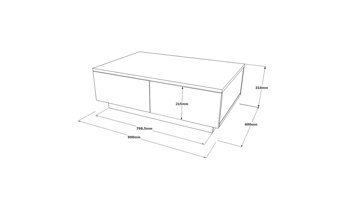 Τραπέζι Σαλονιού Thunder Sonoma-Λευκό 90X60X31.5Εκ | Mycollection.gr